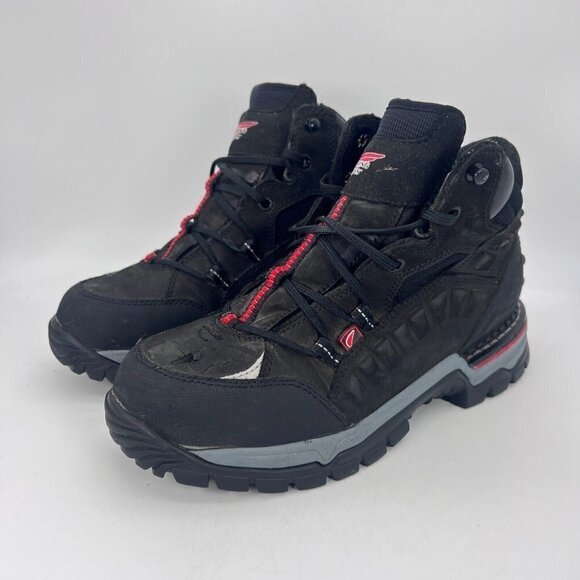 Red Wing Flexforce Men Size 7D Aluminum Safety Toe Hiker Boot Black 6671 - Picture 1 of 12